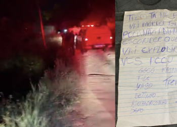 ‘Vai morrer todos PCC*’, diz bilhete deixado ao lado homem morto a tiros em Manaus