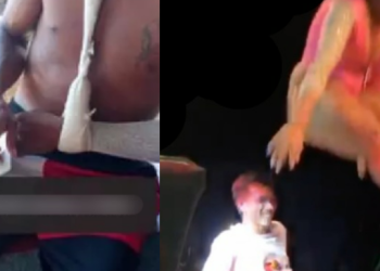 Vídeo: homem desloca o braço após levar “bundada” de funkeira no Pará