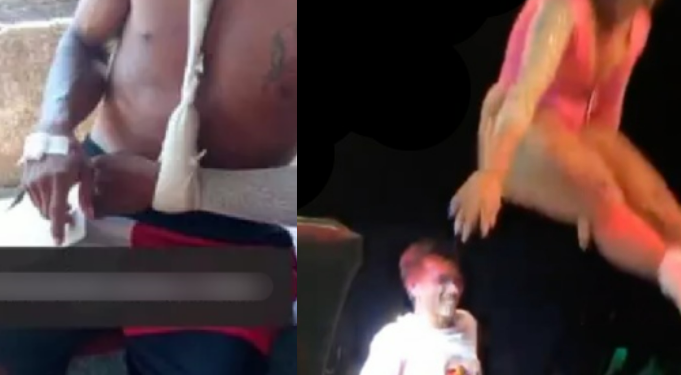 Vídeo: homem desloca o braço após levar “bundada” de funkeira no Pará