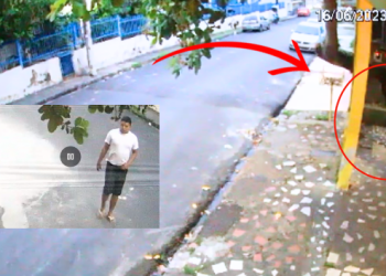 Assista: Homem arria o barro em calçada do Jorge Teixeira após dor de barriga apertar