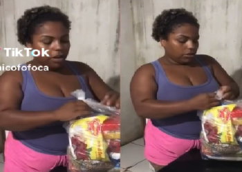 ‘Farinha péssima’, diz mulher que viralizou ao criticar itens da cesta básica recebida pelo CRAS