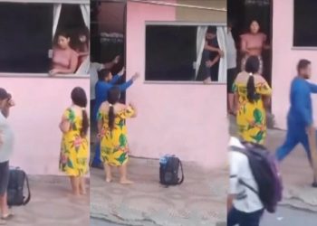Marido se arma com faca e talarico pula janela após pegar esposa na cama com outro em Manaus; veja vídeo