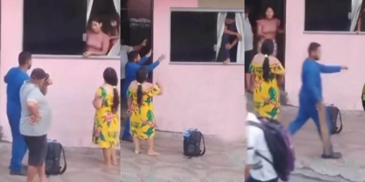 Marido se arma com faca e talarico pula janela após pegar esposa na cama com outro em Manaus; veja vídeo