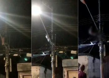 Após matar a esposa, homem tenta fugir pelo poste de energia e acaba eletrocutado