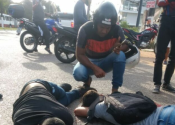 Imagem forte: motoqueiro morre em terrível acidente de moto na Ponta Negra