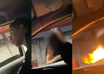 Vídeo: Homem ateia fogo no cabelo de garota de programa em plena avenida Brasil