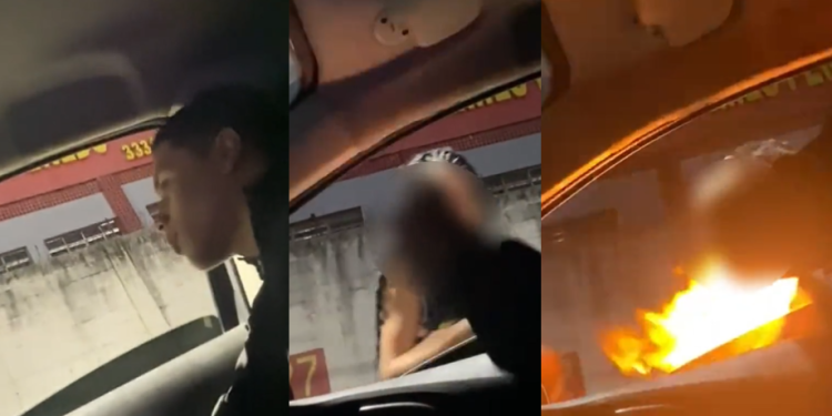 Vídeo: Homem ateia fogo no cabelo de garota de programa em plena avenida Brasil