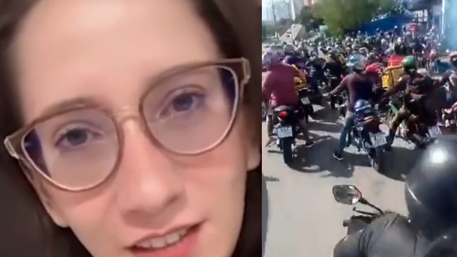 Vídeo: motoboys gritam ‘nariguda’ e fazem buzinaço contra servidora da Semsa em Manaus