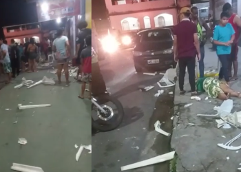 Clientes são atropelados enquanto lanchavam em Manaus e condutor quase é linchado; vídeos