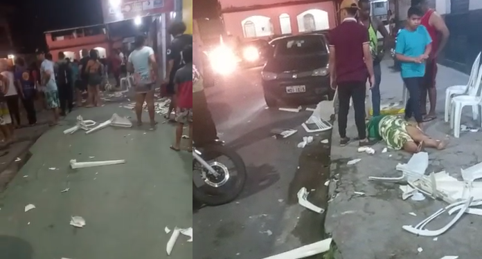 Clientes são atropelados enquanto lanchavam em Manaus e condutor quase é linchado; vídeos
