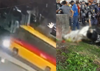 Vídeo: Meninos de 14 e 15 anos morrem ao colidirem com ‘Amarelinho’ em Manaus e condutor não para