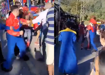 Vídeo mostra porradal entre Homem-Aranha, Pantera Negra e Super Mário no trenzinho da alegria; veja