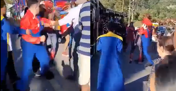 Vídeo mostra porradal entre Homem-Aranha, Pantera Negra e Super Mário no trenzinho da alegria; veja