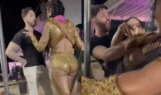 Vídeo: Dayanne Bezerra sai com dente quebrado após porrada com Rico Melquiades em festa de São João