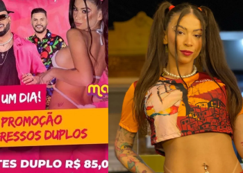 Baixa procura? Produtora lança promoção ‘pague 1 leve 2’ ingressos do show de MC Pipokinha em Manaus