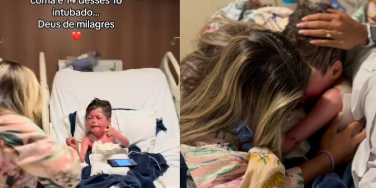 Emoção: mãe viraliza em reecontro com filho que não via há 16 dias por estar em coma