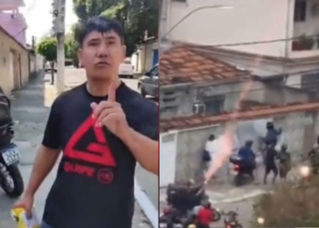 Motoboys jogam bombinhas na casa de cliente após ele bater no rosto de entregador