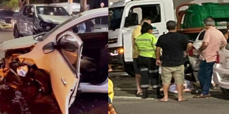 Vídeo: Homem bebe todas e colide com outros veículos na estrada da Ponta Negra