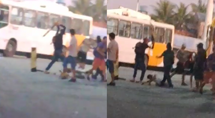 Vídeo: Suposto assaltante é ‘amassado’ na porrada dentro do Terminal 5