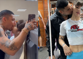 Filipe Ret ‘baba’ por namorada amazonense e posta vídeo de beijão em academia; veja