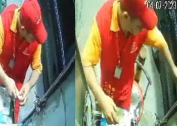 Vídeo mostra frentista sendo abordado e ameaçado por bandidos em posto no Tarumã; veja