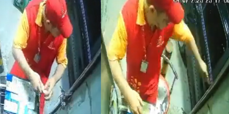 Vídeo mostra frentista sendo abordado e ameaçado por bandidos em posto no Tarumã; veja