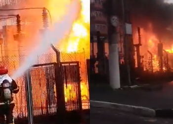 Vídeos: Incêndio de grandes proporções atinge subestação ao lado do shopping Ponta Negra