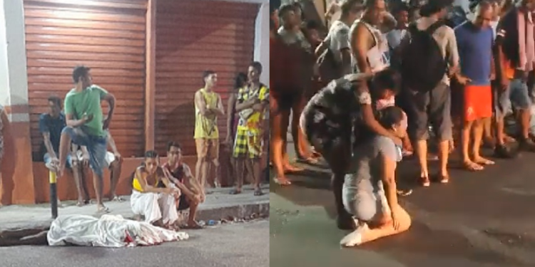 Desesperada, mulher corre e tenta abraçar homem executado com mais de 10 tiros em Manaus