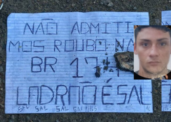 Homem é encontrado morto amarrado na BR-174 e com bilhete que explicava morte: ‘Ladrão é sal