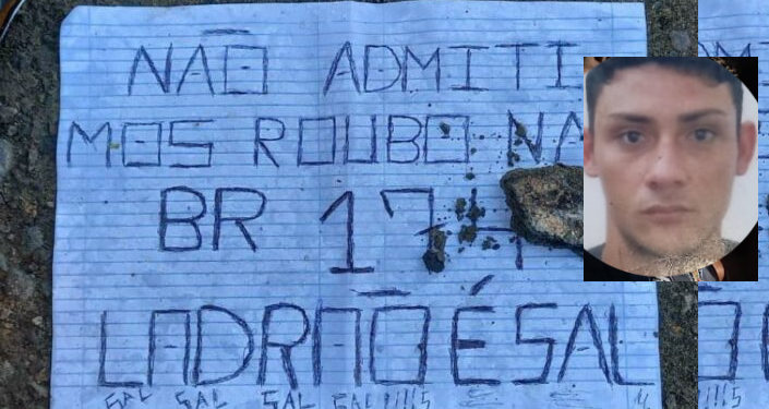 Homem é encontrado morto amarrado na BR-174 e com bilhete que explicava morte: ‘Ladrão é sal