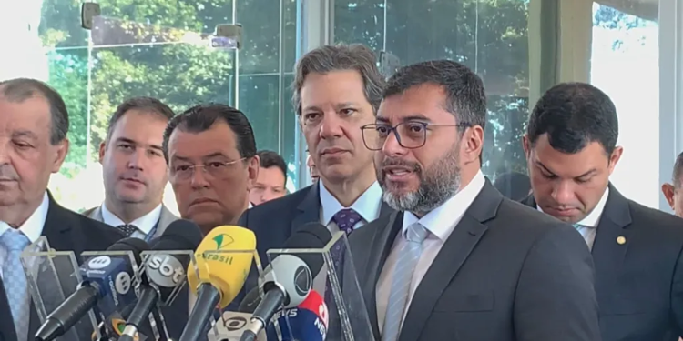 ‘Não abrimos mão desse modelo’, diz Wilson Lima em reunião com Haddad ao defender a Zona Franca