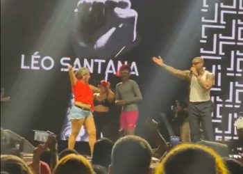 Vídeo: Léo Santana expulsa paraense do palco após gesto obsceno: ‘respeita, sou casado’