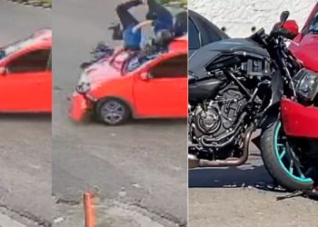 Vídeos: motoqueiro e garupa são arremessados em Manaus após acidente na zona Sul