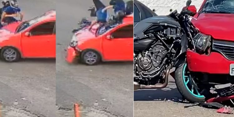 Vídeos: motoqueiro e garupa são arremessados em Manaus após acidente na zona Sul