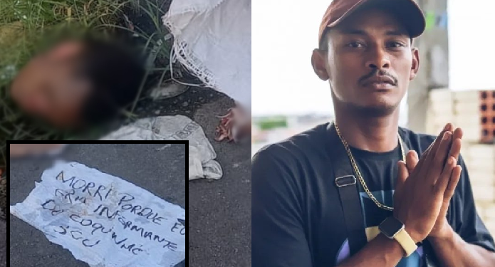 Cabeça sem orelhas e nariz de MC Neguinho da Sul é encontrada no Santa Luzia com bilhete