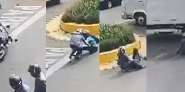 Vídeo: caminhão arrasta fio que enrolou no pescoço de menina e pai se desespera