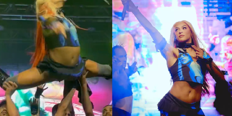 Pabllo Vittar quase vai de cara no chão após se desequilibrar e bailarinos não a aguentarem