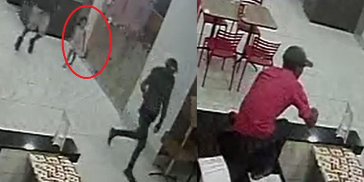 Vídeo: Criança entra em estabelecimento comercial de Manaus no momento em que ele era assaltado