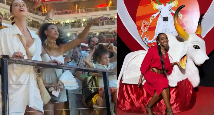 Vídeo: Sheron Menezzes canta emocionada toada do Caprichoso e ex-BBB Thelma confessa amor ao Garantido