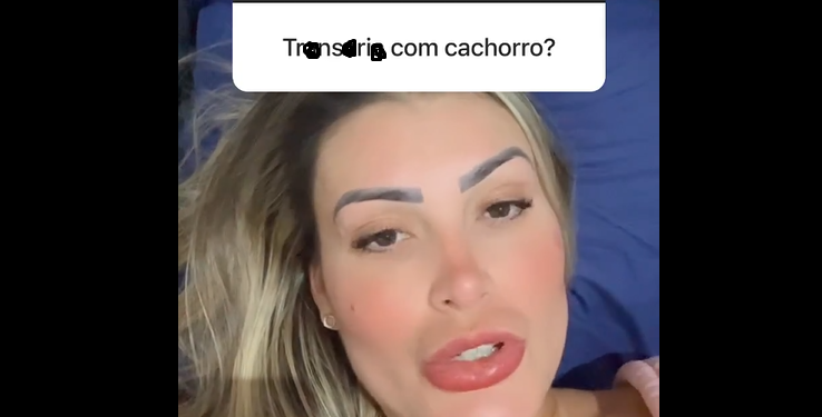 Andressa Urach revolta ao admitir que já se relacionou com cachorro: ‘Aconteceu’; vídeo