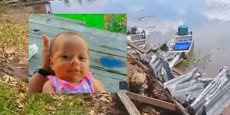 Bebê morre, homem e criança desaparecem após vendaval arrastar casa em Autazes