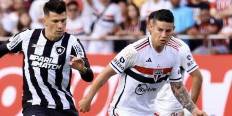 Com reservas e James titular, São Paulo empata sem gols com líder Botafogo