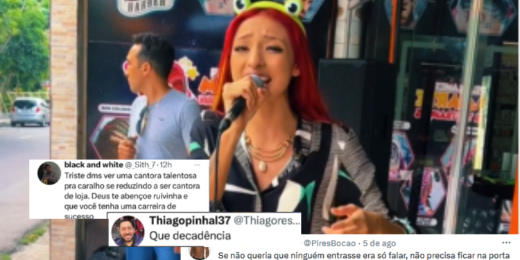 Ruivinha é criticada por cantar em frente a própria loja: “Que decadência”