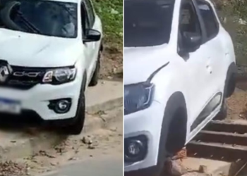 Enquanto era socorrido pelo Samu, condutor tem pneus do carro roubados após acidente em Manaus