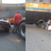 ​Veículo é esmagado por carreta na estrada do Puraquequara; veja o vídeo