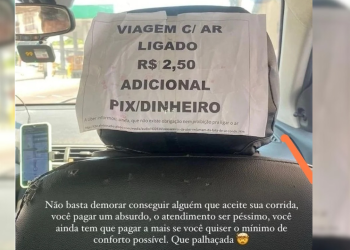 Em Manaus, motorista de app cobra adicional para ligar ar-condicionado para passageiros