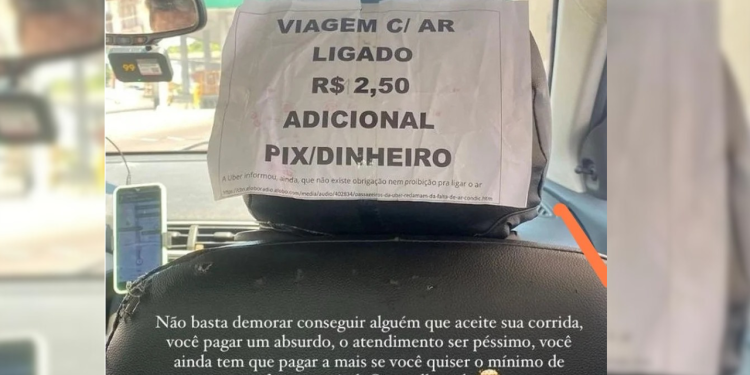 Em Manaus, motorista de app cobra adicional para ligar ar-condicionado para passageiros
