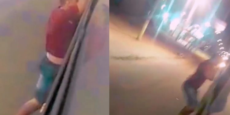 Vídeo: paraense se pendura no busão e tenta invadir veículo ao avistar esposa com amante