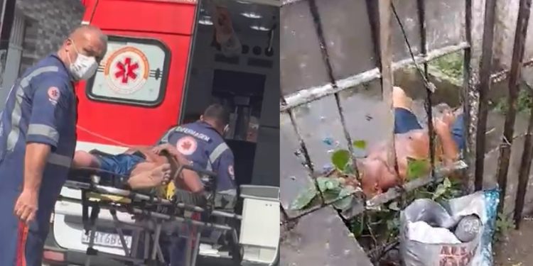 Vídeo: mulher grita ‘socorro’ e joga detefon em homem atacado por abelhas em Manaus