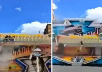 Vídeo: Brinquedo de parque de diversão falha e joga pessoas no chão